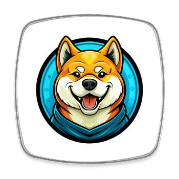 Akita Hund Bunt Kawaii Cartoon Figur Tier - Viereckiger Kühlschrankmagnet - Weiß - Vorne