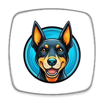 Australien Kelpie Chien Coloré Kawaii Dessin Animé Animal de compagnie - Magnet carré - blanc - Devant