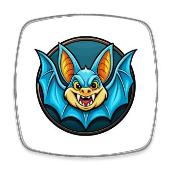 chauve-souris coloré kawaii dessin animé personnage clipart animal de compagnie - Magnet carré - blanc - Devant