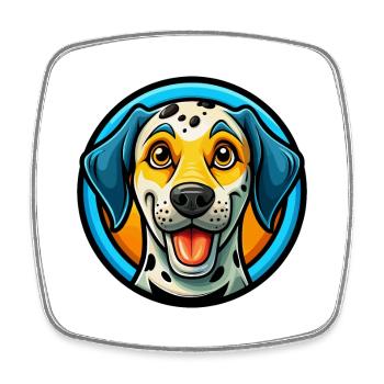 Chien Dalmatien Personnage De Dessin Animé Kawaii Coloré - Magnet carré - blanc - Devant