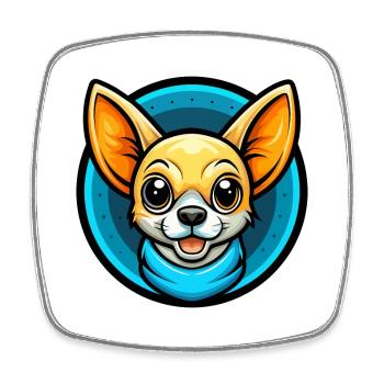 Chihuahua Dog Colorful Kawaii Cartoon Character - Square fridge magnet - white - Front