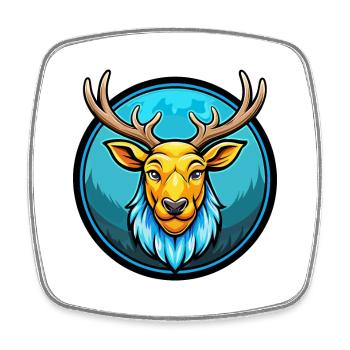Elk coloré Kawaii dessin animé personnage Clipart Animal de compagnie - Magnet carré - blanc - Devant