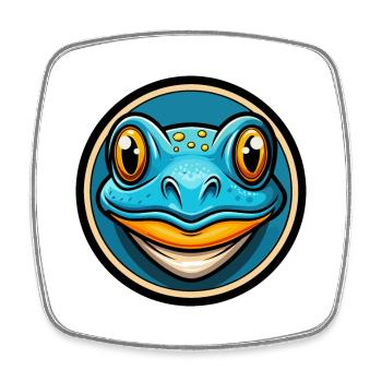 Frog Colorful Kawaii Cartoon Character Clipart Pet - Square fridge magnet - white - Front