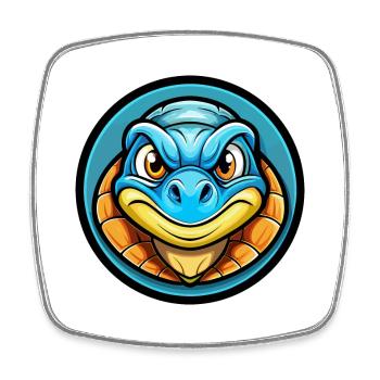 Turtle Colorful Kawaii Cartoon Character Clipart - Square fridge magnet - white - Front