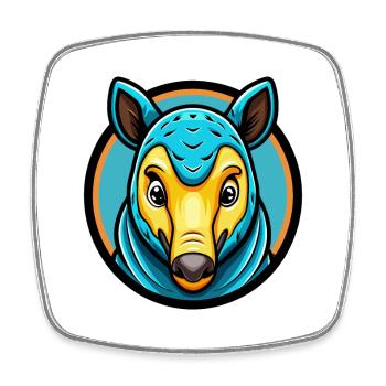 Tapir Bunte Kawaii Cartoon Figur Clipart - Viereckiger Kühlschrankmagnet - Weiß - Vorne