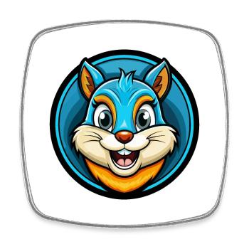 Eichhörnchen Bunte Kawaii Cartoon Figur Clipart - Viereckiger Kühlschrankmagnet - Weiß - Vorne