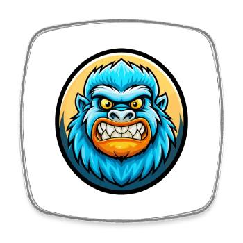 Yeti Colorful Kawaii Cartoon Character Clipart Pet - Square fridge magnet - white - Front