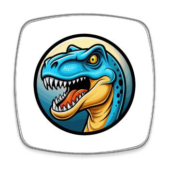 dinosaure coloré kawaii personnage de dessin animé clipart - Magnet carré - blanc - Devant