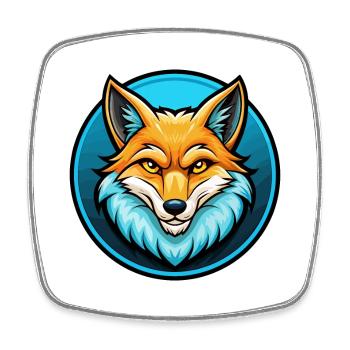 Fuchs Bunte Kawaii Cartoon Figur Clipart Haustier - Viereckiger Kühlschrankmagnet - Weiß - Vorne