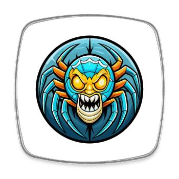 araignée coloré Kawaii personnage de dessin animé Clipart - Magnet carré - blanc - Devant