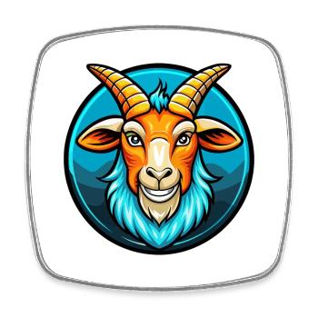 Chèvre Coloré Kawaii Dessin Animé Personnage Clipart Animal de compagnie - Magnet carré - blanc - Devant