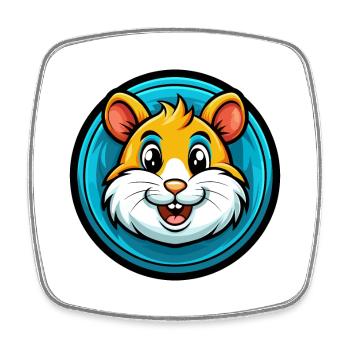 Hamster Bunte Kawaii Cartoon Figur Clipart - Viereckiger Kühlschrankmagnet - Weiß - Vorne