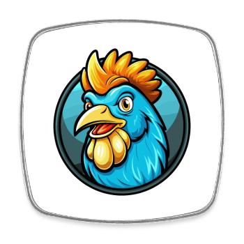 Poule coloré Kawaii dessin animé personnage Clipart Animal de compagnie - Magnet carré - blanc - Devant