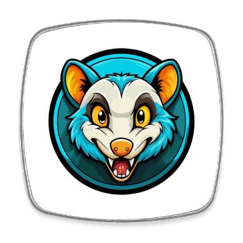 Possum Colorful Kawaii Cartoon Character Clipart - Square fridge magnet - white - Front