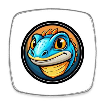 Lizard Colorful Kawaii Cartoon Character Clipart - Square fridge magnet - white - Front