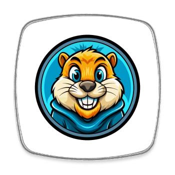Gopher Colorful Kawaii Cartoon Character Clipart - Square fridge magnet - white - Front