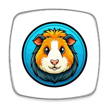 Guinea Pig Colorful Kawaii Cartoon Character Pet - Square fridge magnet - white - Front