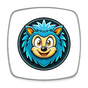 Igel Bunte Kawaii Cartoon Figur Clipart - Viereckiger Kühlschrankmagnet - Weiß - Vorne