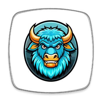 Yak Coloré Kawaii Dessin Animé Personnage Clipart Animal de compagnie - Magnet carré - blanc - Devant