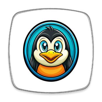 Pinguin Bunte Kawaii Cartoon Figur Clipart - Viereckiger Kühlschrankmagnet - Weiß - Vorne