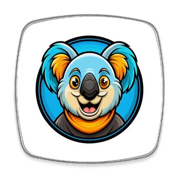 Koala Bunte Kawaii Cartoon Figur Clipart - Viereckiger Kühlschrankmagnet - Weiß - Vorne