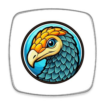 Pangolin Colorful Kawaii Cartoon Character Clipart - Square fridge magnet - white - Front