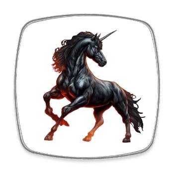 La puissante licorne noire - Magnet carré - blanc - Devant