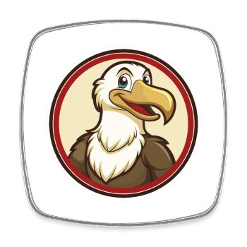 Albatros Bunte Kawaii Cartoon Figur Haustier - Viereckiger Kühlschrankmagnet - Weiß - Vorne