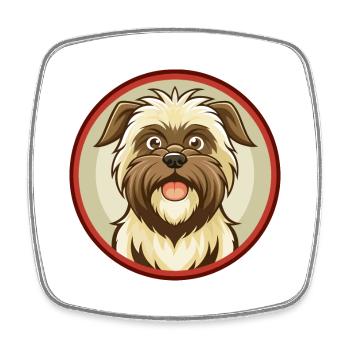 Affenpinscher Dog Colorful Kawaii Cartoon Clipart - Square fridge magnet - white - Front