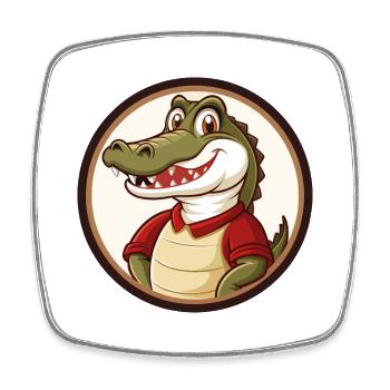 Alligator Colorful Kawaii Cartoon Character Pet - Square fridge magnet - white - Front