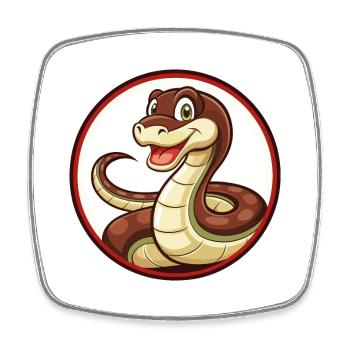 Anaconda Bunte Kawaii Cartoon Figur Clipart - Viereckiger Kühlschrankmagnet - Weiß - Vorne