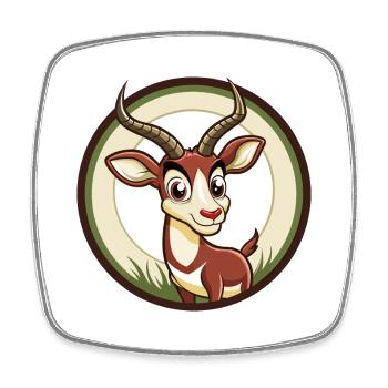 Antilope Bunte Kawaii Cartoon Figur Clipart - Viereckiger Kühlschrankmagnet - Weiß - Vorne