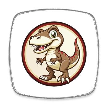 dinosaure coloré kawaii personnage de dessin animé clipart - Magnet carré - blanc - Devant