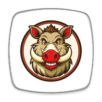 Sanglier Coloré Kawaii Dessin Animé Personnage Clipart Animal de compagnie - Magnet carré - blanc - Devant