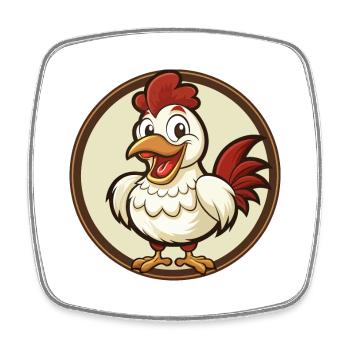 Chicken Colorful Kawaii Cartoon Character Clipart - Square fridge magnet - white - Front