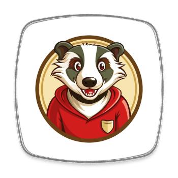 Dachs Bunte Kawaii Cartoon Figur Clipart - Viereckiger Kühlschrankmagnet - Weiß - Vorne