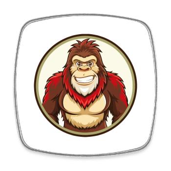 BigFoot coloré Kawaii Dessin animé Personnage Clipart - Magnet carré - blanc - Devant