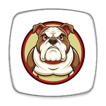 Bulldog Colorful Kawaii Cartoon Character Clipart - Square fridge magnet - white - Front