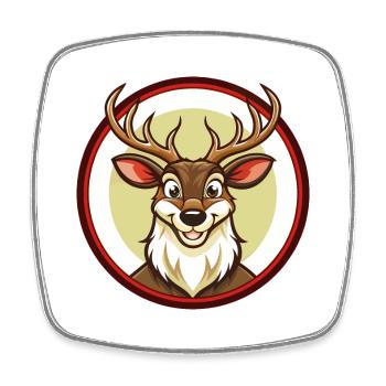 Deer Colorful Kawaii Cartoon Character Clipart Pet - Square fridge magnet - white - Front