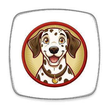 Chien Dalmatien Coloré Kawaii Dessin Animé Clipart Animal de compagnie - Magnet carré - blanc - Devant