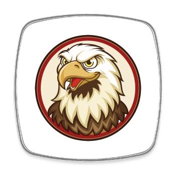 Eagle Colorful Kawaii Cartoon Character Clipart - Square fridge magnet - white - Front