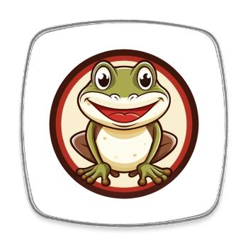 Frog Colorful Kawaii Cartoon Character Clipart Pet - Square fridge magnet - white - Front