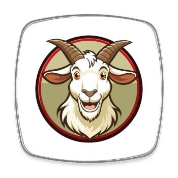 Chèvre Coloré Kawaii Dessin Animé Personnage Clipart Animal de compagnie - Magnet carré - blanc - Devant