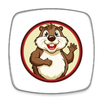 Gopher Colorful Kawaii Cartoon Character Clipart - Square fridge magnet - white - Front