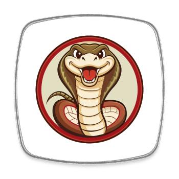 Cobra Colorful Kawaii Cartoon Character Clipart - Square fridge magnet - white - Front