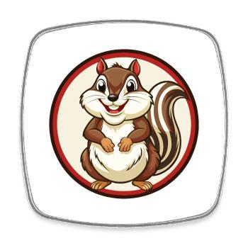 Chipmunk Coloré Kawaii Dessin Animé Personnage Clipart - Magnet carré - blanc - Devant