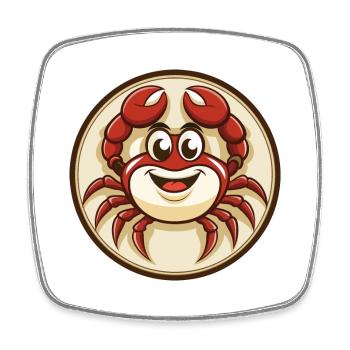 Krabbe Bunt Kawaii Cartoon Figur Clipart Haustier - Viereckiger Kühlschrankmagnet - Weiß - Vorne