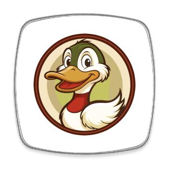 Canard Coloré Kawaii Dessin Animé Personnage Clipart Animal de compagnie - Magnet carré - blanc - Devant