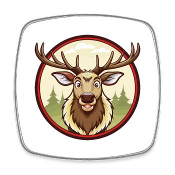 Elk coloré Kawaii dessin animé personnage Clipart Animal de compagnie - Magnet carré - blanc - Devant