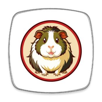 Guinea Pig Colorful Kawaii Cartoon Character Pet - Square fridge magnet - white - Front